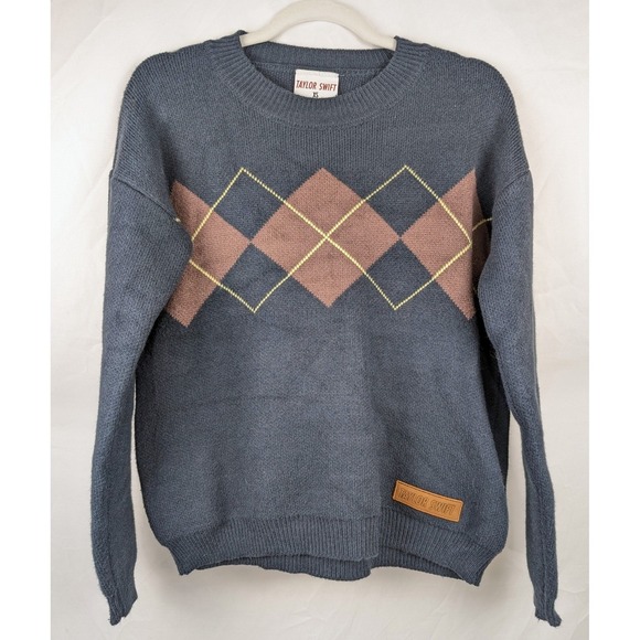 Taylor Swift Sweaters - Taylor Swift Argyle RED Sweater Crewneck XS Swiftie Merch All Too Well Grandpa
